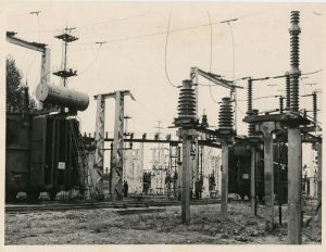 Подстанция городских высоковольтных сетей. 1963 г.